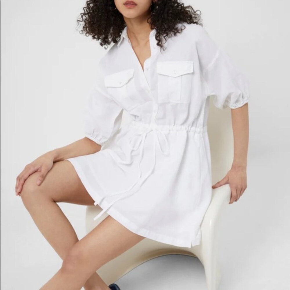 French Connection White Linen Dress XL